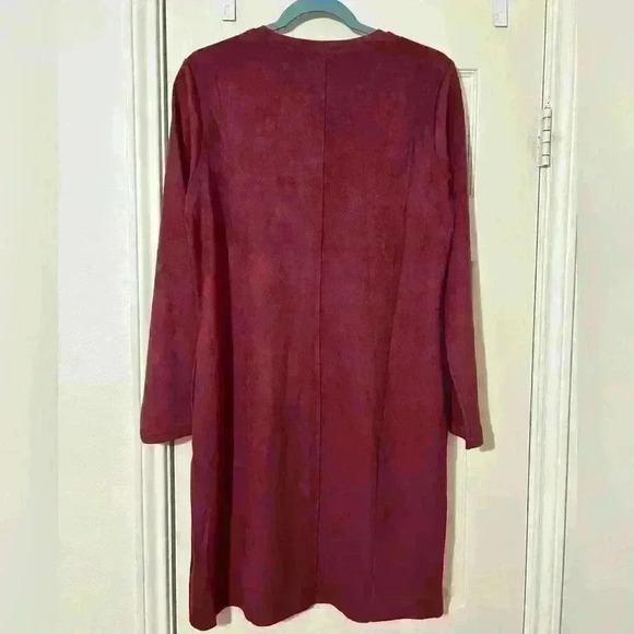 JOH Anthropologie aurora M long sleeve faux suede dress, NWT, side pockets - Picture 3 of 6